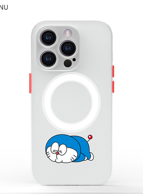 智卡奴 magsafe磁吸苹果15pro手机壳iphone14透明简约13promax卡通12mini白色磨砂11可爱xr叮当猫适用8p新款