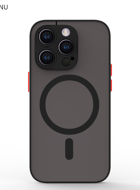 新款适用于苹果17/16/15磁吸手机壳iphone17promax手机壳16e苹果13magsafe手机壳14 plus 磨砂套xr xsmax透黑