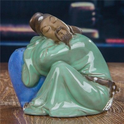 特价石湾陶瓷李白醉酒诗仙盆景