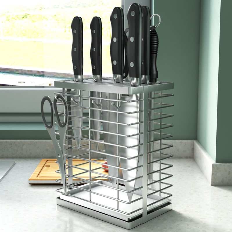 不锈钢刀架壁挂式厨房专用菜刀架座商用家用刀具收纳置物架加大号
