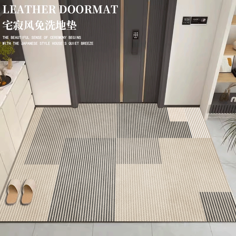 宅寂风PVC入户门地垫 可擦免洗皮革门口脚垫子玄关入门门垫可裁剪