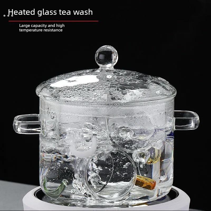 洗茶杯容器皿电陶炉耐热玻璃消毒平底锅大号单独烧水壶煮茶具盆碗