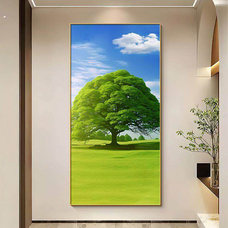 入户森林装饰画小走廊过道树林现代小路挂画玄关清新自然风景简约