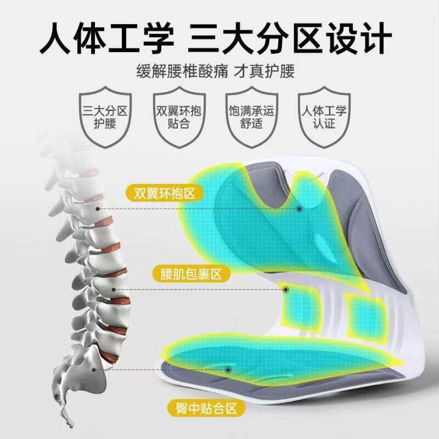 汽车网约车司机专用坐垫靠背腰垫护腰神器腰靠垫通风坐垫用品大全