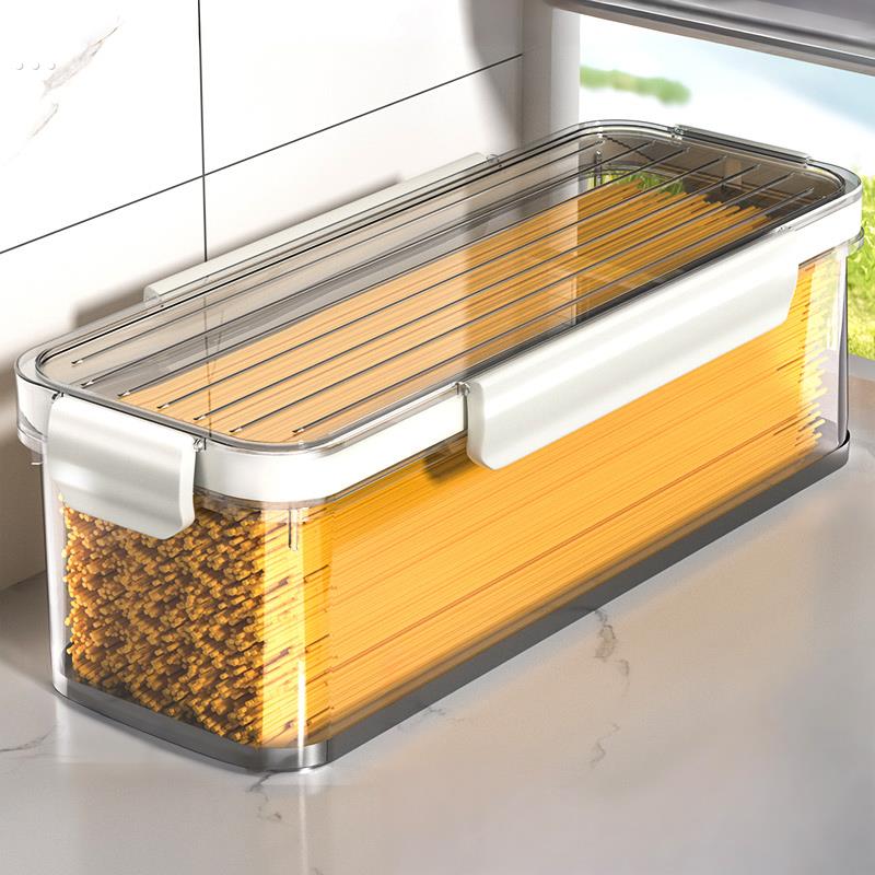 面条收纳盒长方形食品级冰箱厨房密封罐保鲜盒带盖杂粮意面挂面盒
