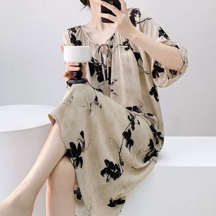 云朵棉连衣裙可外穿高级感中长款 2025年Nightgown女夏薄款 家居服