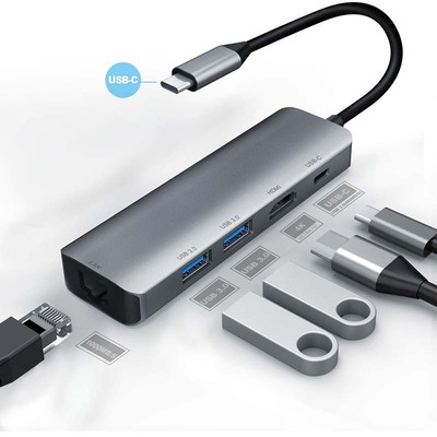 适用于中兴W202DS云电脑Type-C扩展坞W200DS/W201DS/W205DS拓展坞USB3.0分线器U盘hdmi网口转接头带pd充电