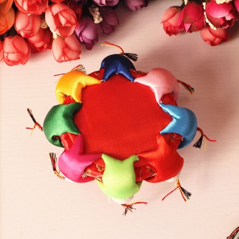 布艺百子针插针包 丝绸织锦八娃针扎 裁剪服装工具礼品 居家日用