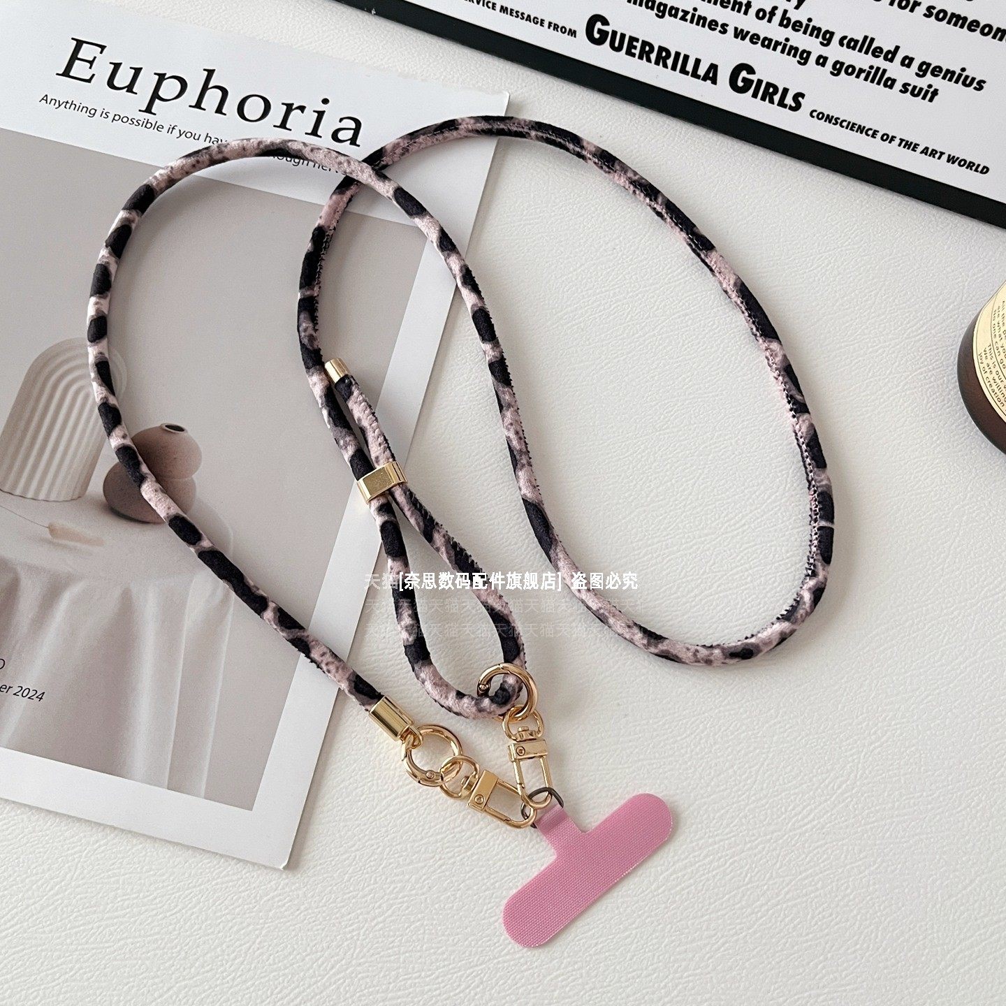 复古小众彩色豹纹不勒脖细绒