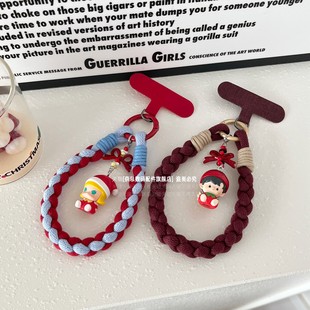 圣诞Molly手机链泡泡玛特正版萌粒红色新年款平安果haci编织手腕手绳手工diy挂饰超好看串珠链吊坠包挂钥匙壳