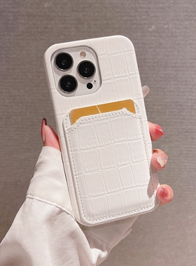 新款适用苹果16手机壳iPhone15Pro皮质13带卡包14卡槽12装卡xsmax半包xr插卡x新款8plus男11女7p卡套pr0放卡