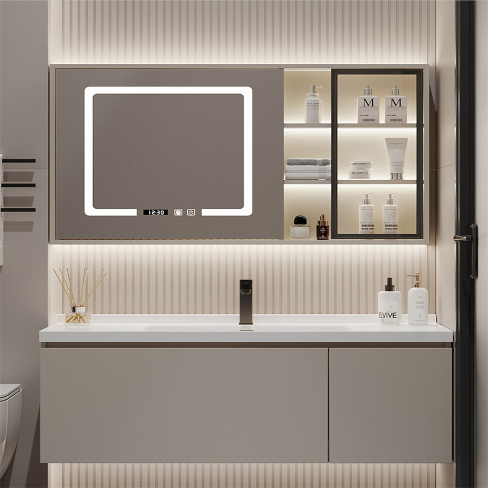 蜂窝铝陶瓷一体盆74/84/94/104/114CM洗漱台洗脸卫生间浴室柜组合