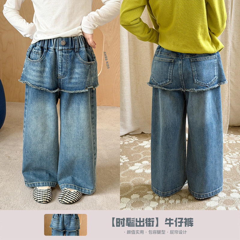 艾摩贝贝春季潮款屁帘牛仔裤