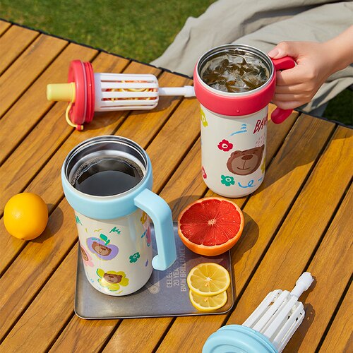 宝马原厂正品儿童水杯夏日冰霸杯bava花花世界多功能直饮杯便携