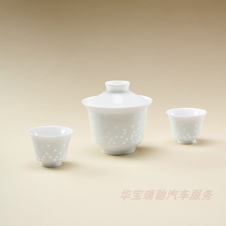 宝马新中式玲珑陶瓷盖碗杯套装