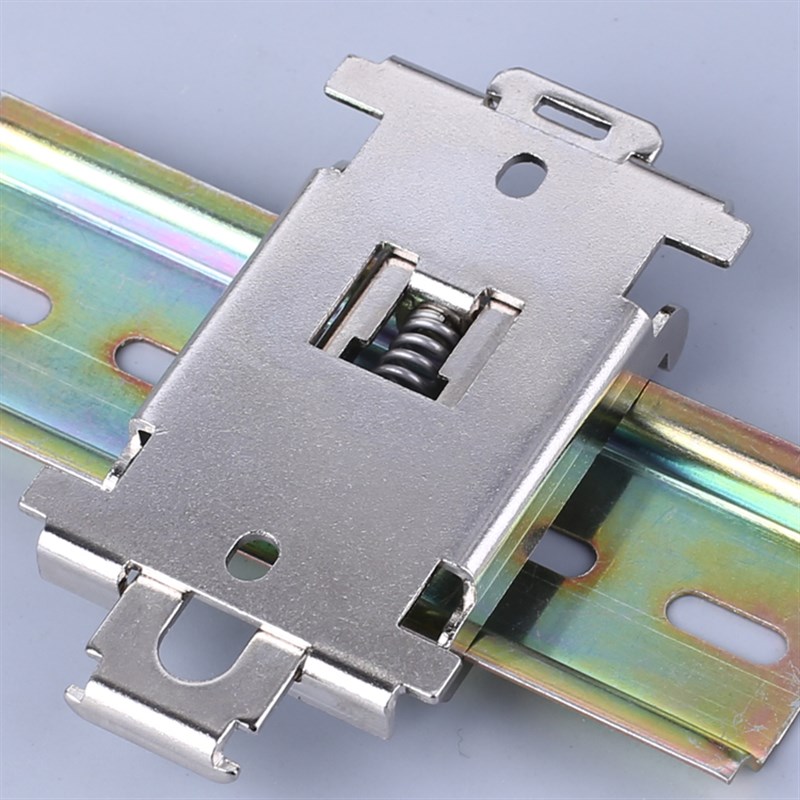 导轨安装开关电源固定支架固态继电器散热底座35mmDIN铁镀镍卡扣