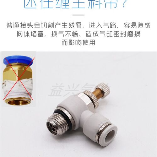 气动气管接头白色G螺纹节流阀SL8-02/6-01/10-G03/12-G04带密封圈