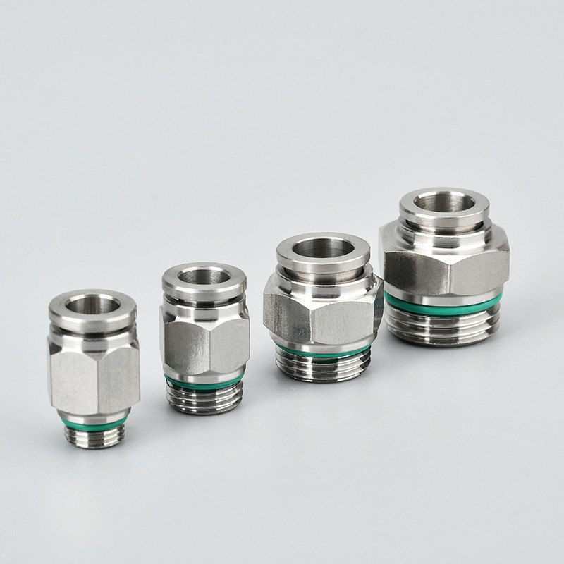 不锈钢气动 公制螺纹快速软管气管快插快速 M5M6M8M10M20直通接头