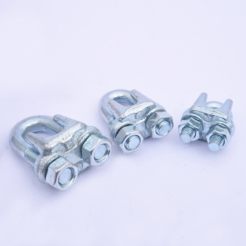 国标重型镀锌钢丝绳玛钢卡头Uu型卡扣夹头锁扣绳扣M6M8M10M32M25