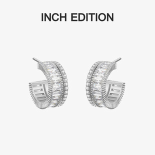 INCH 人碎钻耳环璀璨高级感女小众设计百搭耳饰 EDITION偷月亮