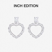 INCH EDITION爱心环圈水晶耳环个性 通勤百搭高级感耳钉女气质耳饰