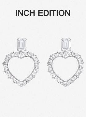 INCH EDITION爱心环圈水晶耳环个性通勤百搭高级感耳钉女气质耳饰