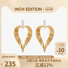 INCH EDITION内心独白爱心波浪纹耳环轻奢高级感小众新款耳钉