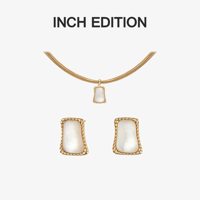 INCHEDITION白贝母项链耳环套装