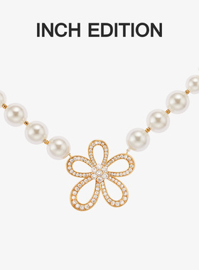 INCHEDITION蕾丝大花珍珠项链