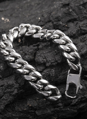 嘻哈钛钢圆磨手链男士复古风