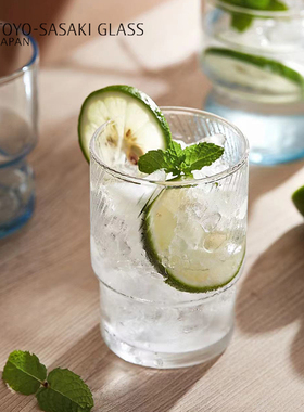 日本进口 东洋佐佐木 HS口部强化叠叠杯 柠檬淡水杯布丁果汁酸奶