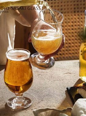 日本进口 东洋佐佐木 高脚啤酒杯 饮料甜品 果酒杯 原装礼盒 馈赠