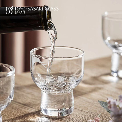 日本清酒杯柳宗理刻花酒杯高脚杯