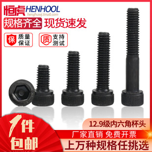 M12M14M16M18M20M24内六角螺丝钉12.9级高强度圆柱杯头螺栓DIN912