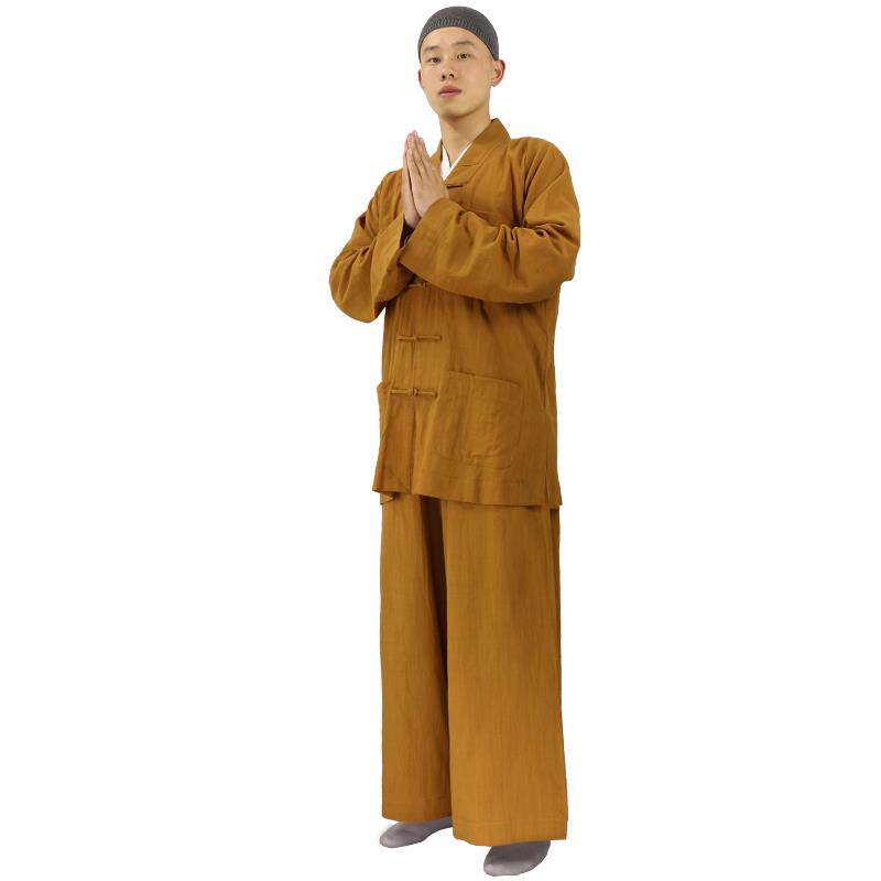 特卖僧服短褂棉麻夏季男出家人免绑腿僧衣女比丘尼薄款和尚服小褂