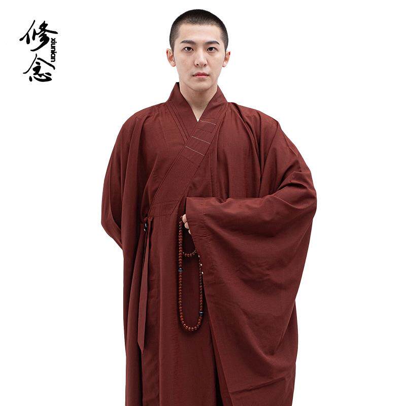 特卖觉牌僧服台湾麻纱广袖海清广袖海青居士服大褂袈裟禅修服僧服