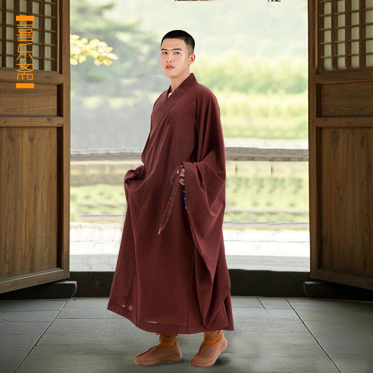 特卖喜乐斋四季台湾广袖海清木兰色夏季海请禅修服和尚服袈裟僧服