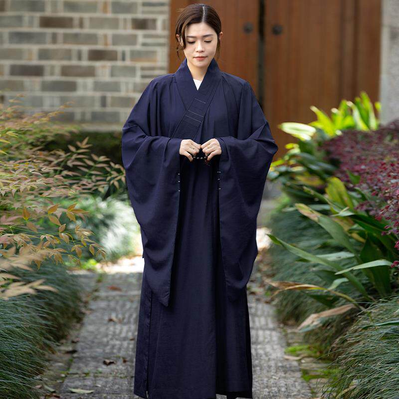 特卖海青居士服女皈依服装禅修服宽袖海清多丽丝透气不透明春秋僧