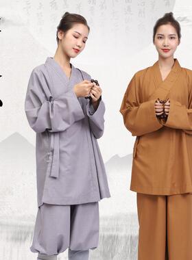 特卖僧服罗汉褂套装和尚服尼姑服短褂小褂僧衣僧袍罗汉衫灰色黄色