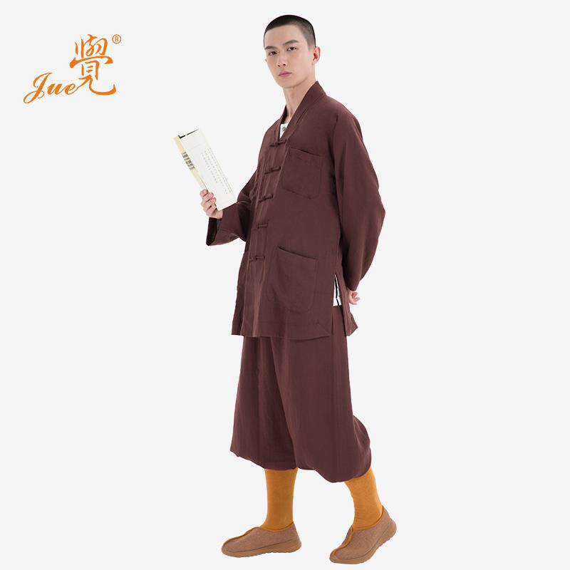 特卖觉牌僧服棉麻短褂套装男女夏季薄款亚麻小褂四季僧衣多色可选