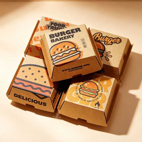 Burger汉堡包卡通可爱纸质餐盒