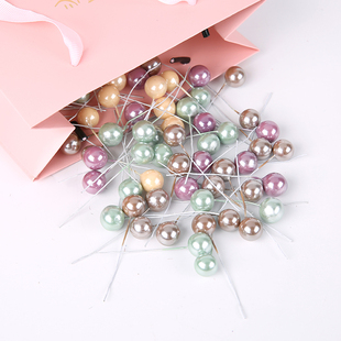diy手工配件辅料 花艺用品 珍珠 铁丝彩色泡沫珠子 圣诞花环材料