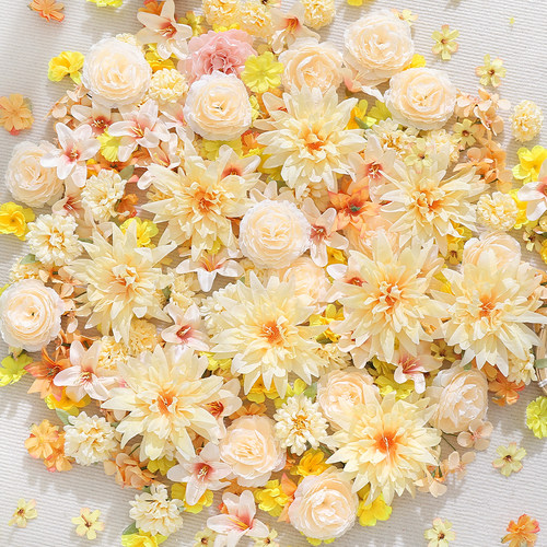 仿真花黄色组合花朵diy材料包
