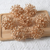 家居新春氛围装 新春仿真金色绣花球短支束 仿真绣球花头 饰道具