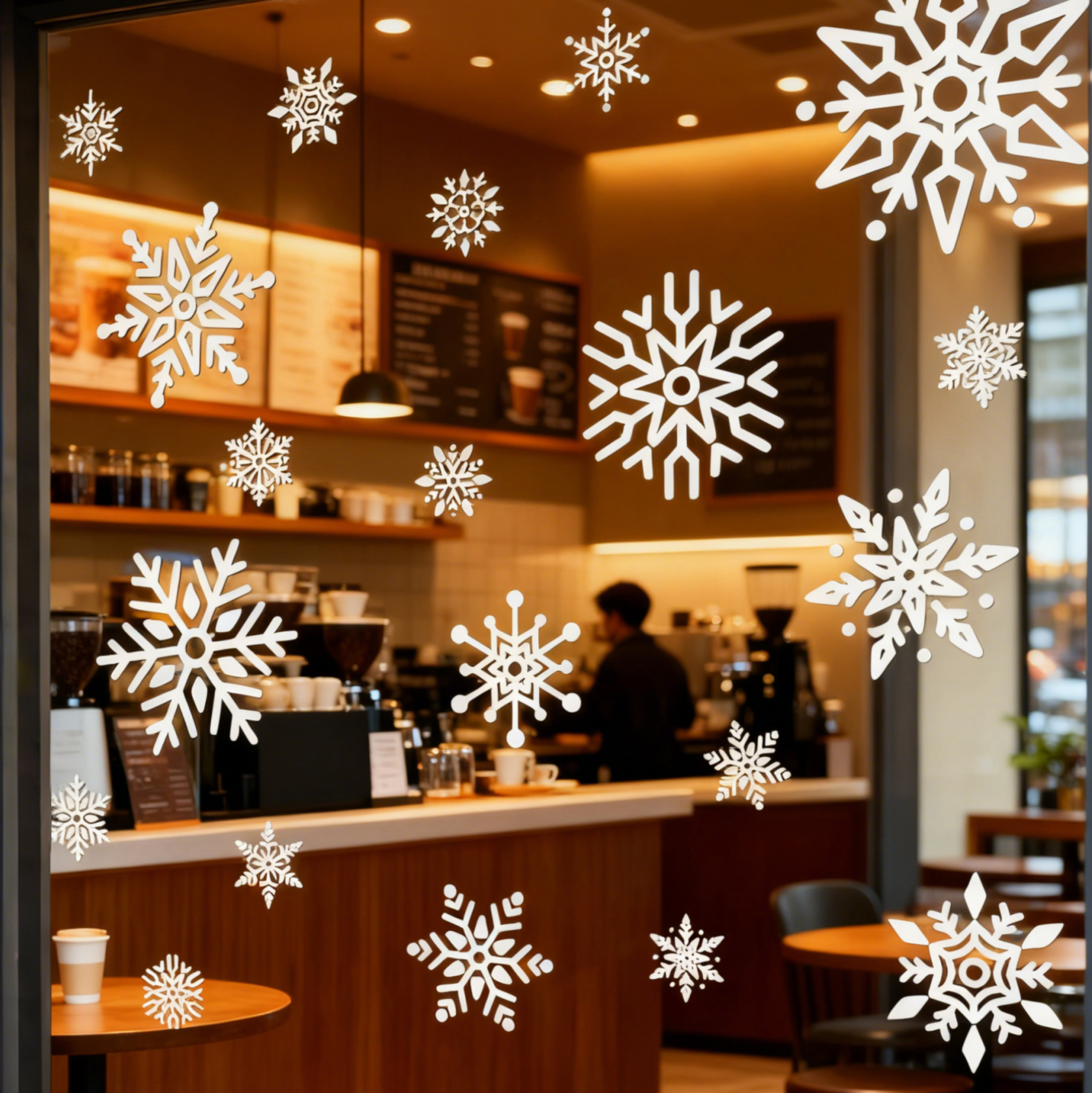 圣诞装饰雪花静电贴画