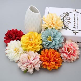 婚慶禮盒裝 仿真大麗花花頭 絹花假花 diy手工花環(huán)頭飾胸花材料 飾