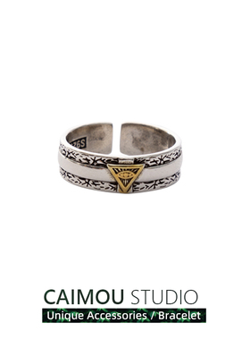 CAIMOU 上帝之眼复古男潮戒指ins单身戒嘻哈学生设计食指女士指环