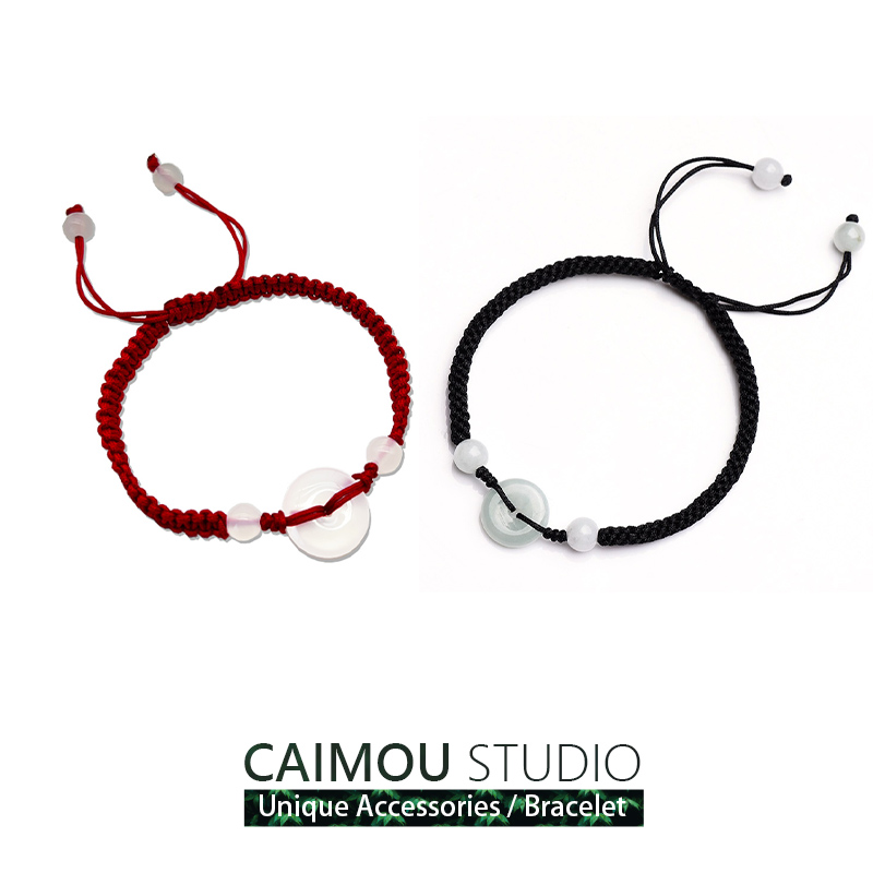 玉髓平安扣男生手链情侣小众设计