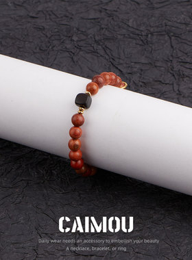 CAIMOU新中式缅花手串木国潮文玩叠戴手串男款盘玩高级木质配饰女