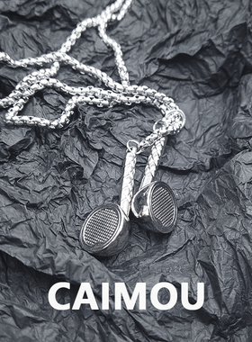 CAIMOU耳机项链项链新款男女潮小众设计感吊坠百搭简约锁骨链子